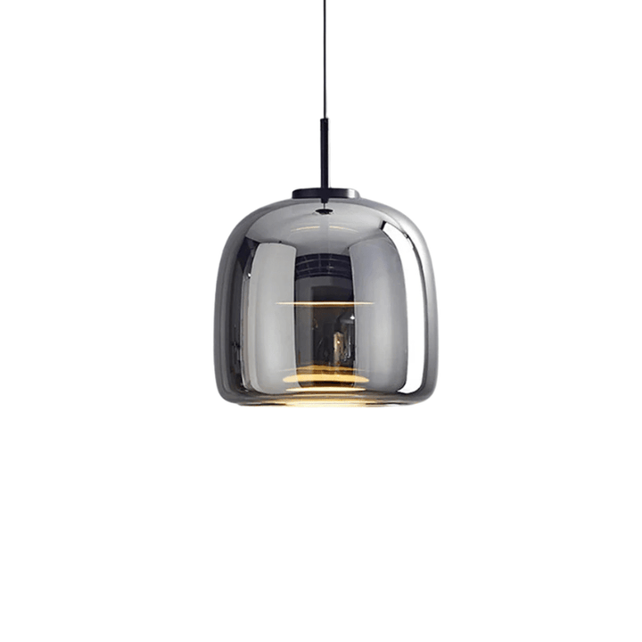 Lampa wisząca retro z kloszem ze strukturalnego szkła i metalu. Sufitowe oświetlenie do salonu, jadalni.