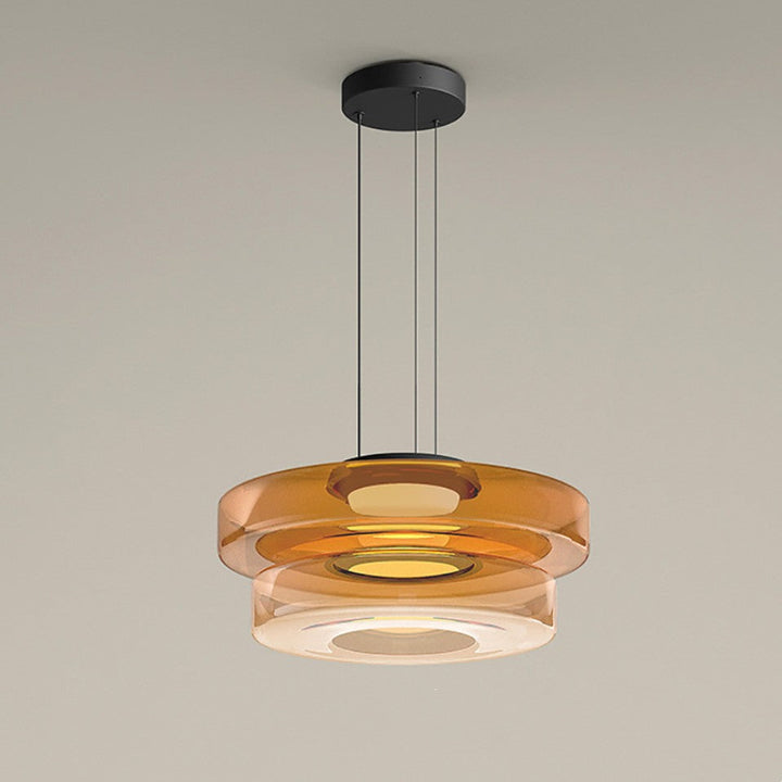 Lampa wisząca szklana w stylu Bauhaus, szara, oświetlenie do minimalistycznych wnętrz.