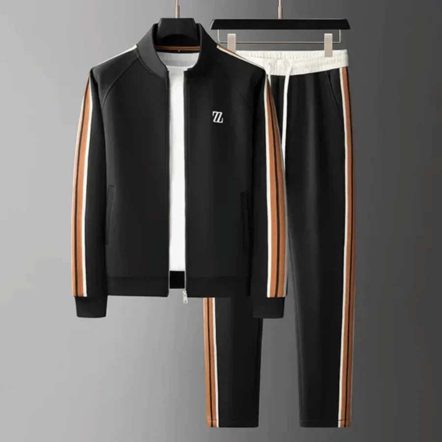 Nowoczesny męski dres Ronald. Wygodny zestaw dresowy z bawełny i poliestru idealny do casualowych stylizacji.