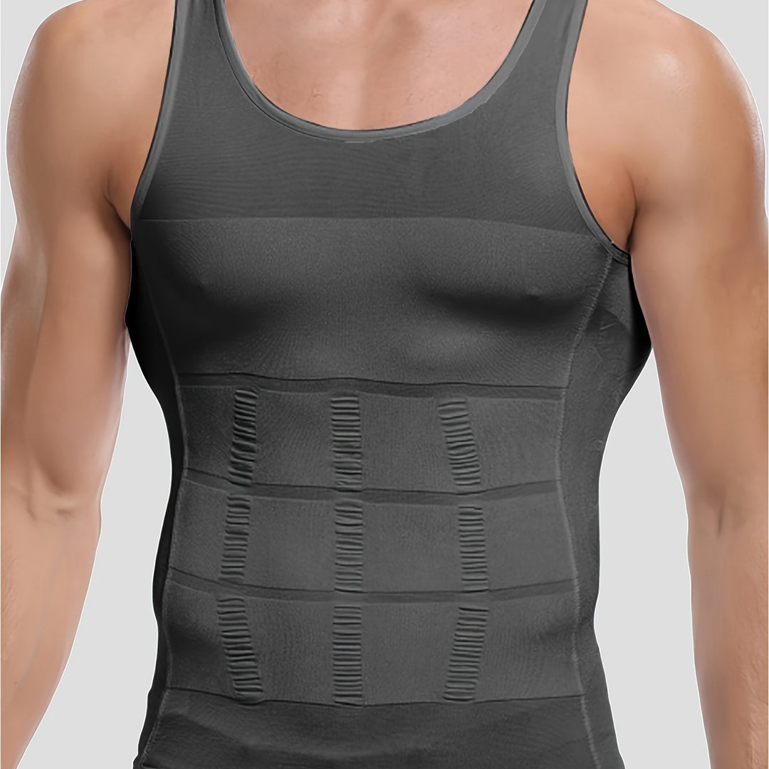 Męski tank top kompresyjny, sportowy. Wzmacnia mięśnie, idealny do noszenia na co dzień i na siłownię.