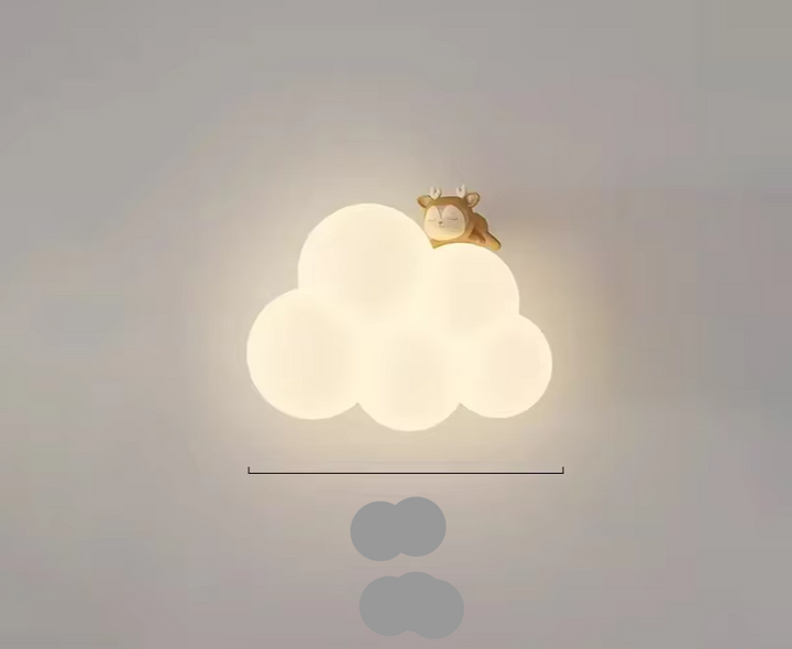 Stylowa lampa ścienna LED dla dzieci, biała. Motyw zwierzęcy, dekoracja ścienna i delikatne oświetlenie pokoju dziecka.