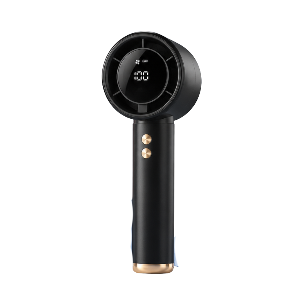 Uniwersalny wentylator turbinowy, mini, z LCD, USB-C. Komfortowe chłodzenie w podróży służbowej.