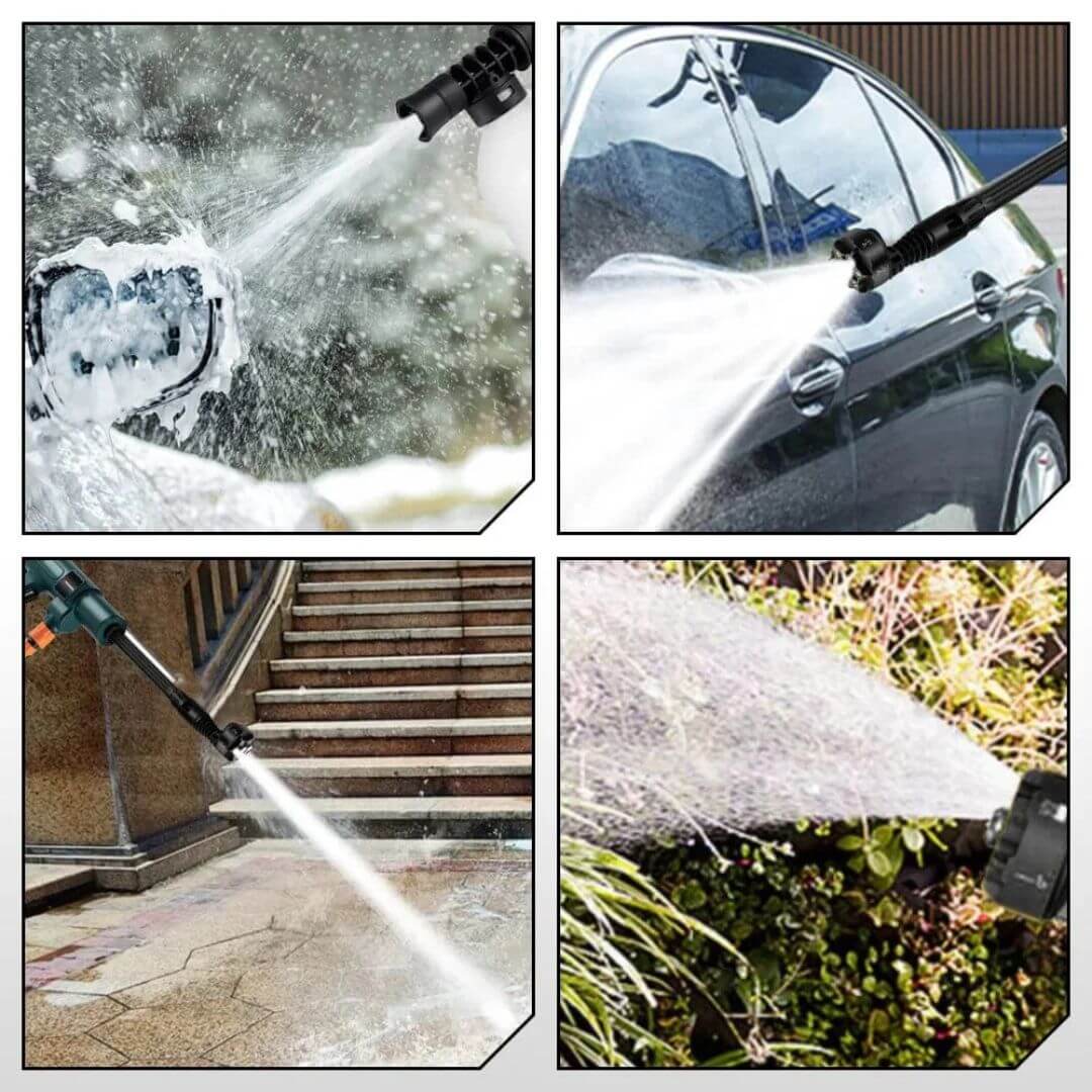 Uniwersalna bezprzewodowa myjka ciśnieniowa HydroSwift do gruntownego czyszczenia, bez plątaniny kabli i ograniczeń.