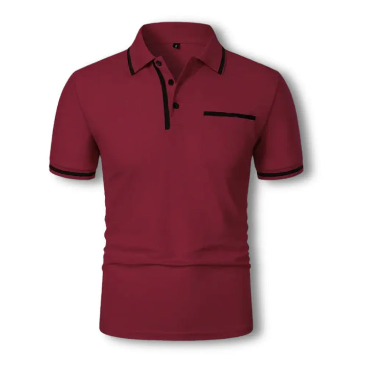 Wygodna męska koszulka polo modern fit z kontrastem. Zapewnia styl i komfort w codziennym użytkowaniu.