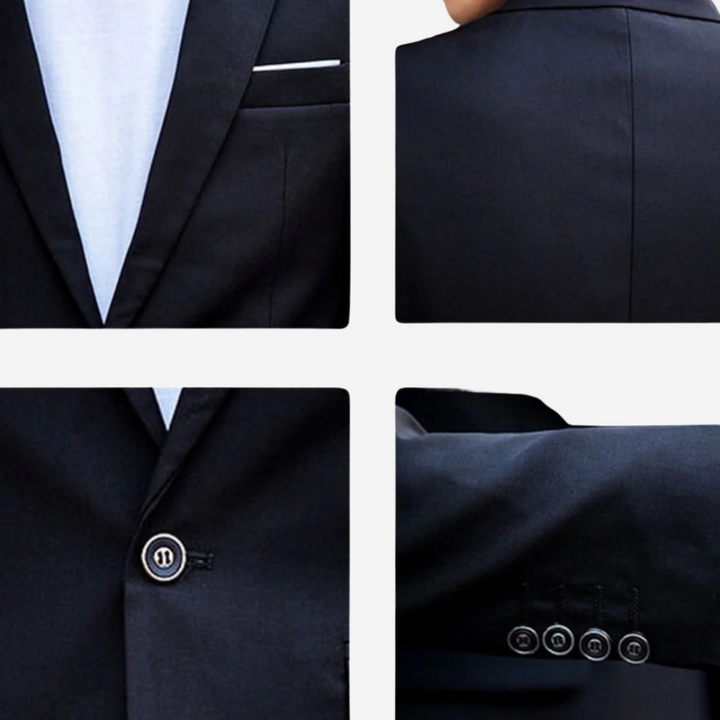 Męski garnitur 3-częściowy slim fit. Elegancki zestaw z poliestru, idealny na ślub, biznes i formalne okazje.