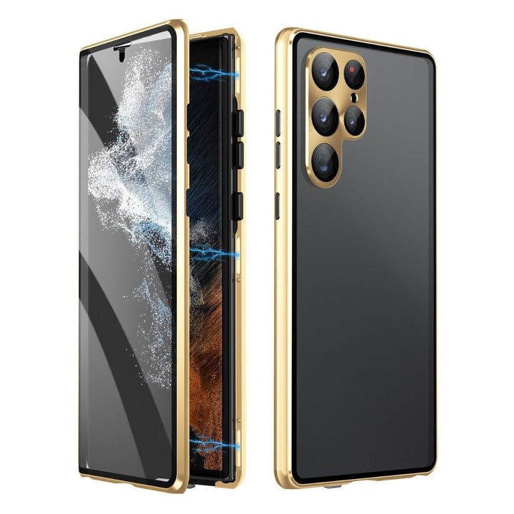 Eleganckie magnetyczne etui ClearLock z hartowanym szkłem dla pełnej ochrony telefonu. 1+1 gratis.