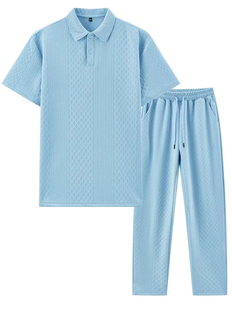 Czarny męski zestaw lounge polo. Nowoczesny design, niezrównany komfort.
