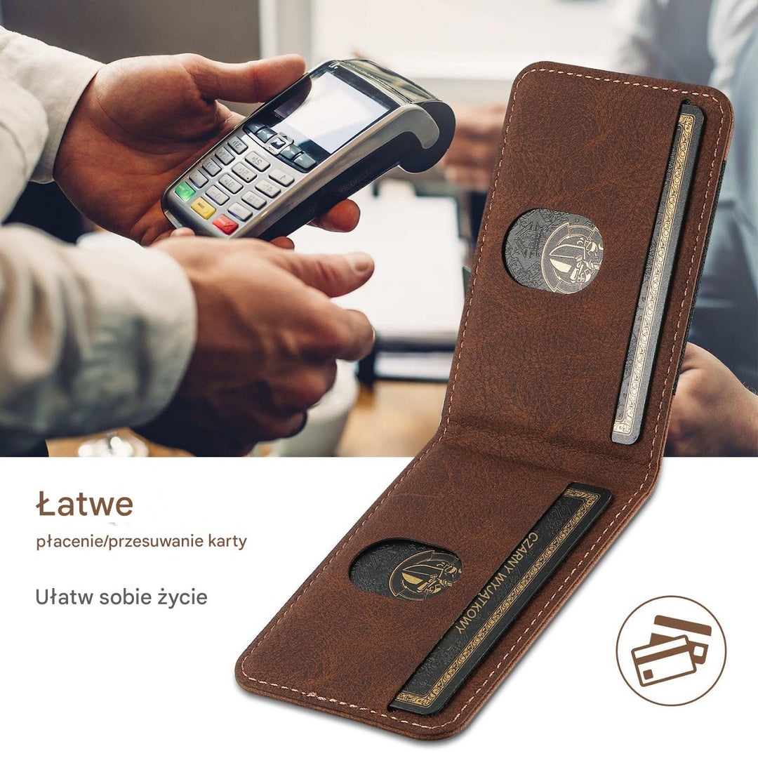 Wysokiej jakości skórzane etui na iPhone, podkreślające elegancki design i trwałą ochronę urządzenia.