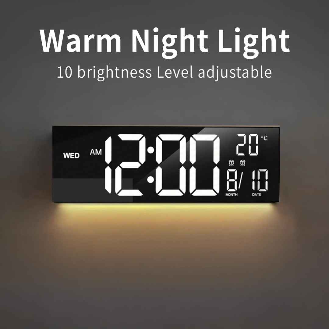 Elegancki cyfrowy budzik biurkowy RGB Lumeris z pilotem. Głośny alarm i światło nocne. Idealny do sypialni.