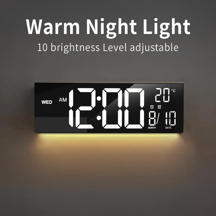 Elegancki cyfrowy budzik biurkowy RGB Lumeris z pilotem. Głośny alarm i światło nocne. Idealny do sypialni.