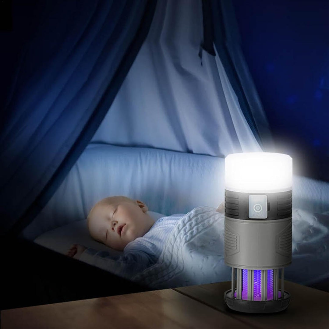 Zynora: Przenośna lampa UV z pułapką na owady z ładowaniem solarnym. Ochrona w ogrodzie i na campingu.