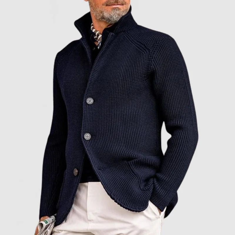 Męski kardigan Maurice, elegancki sweter na jesień/zimę. Komfortowy, modny styl casual.