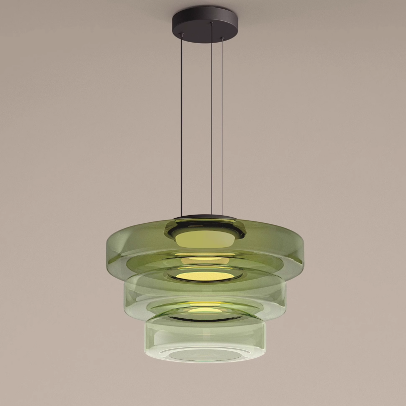 Lampa wisząca szklana Bauhaus, bursztynowa, eleganckie i funkcjonalne oświetlenie.