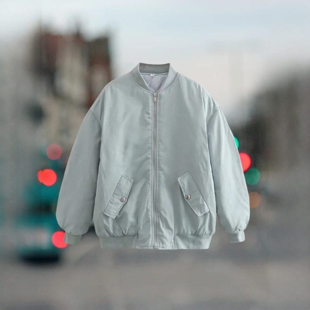 Gładka damska bomberka oversize, modna kurtka wiosenna i jesienna w stylu streetwear. Wygodna i luźna.