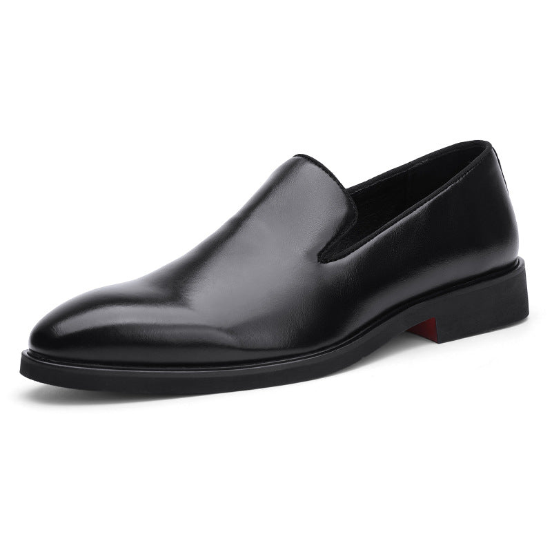 Męskie brązowe mokasyny, formalne loafersy z połyskiem, wygodne buty wizytowe do eleganckich stylizacji.