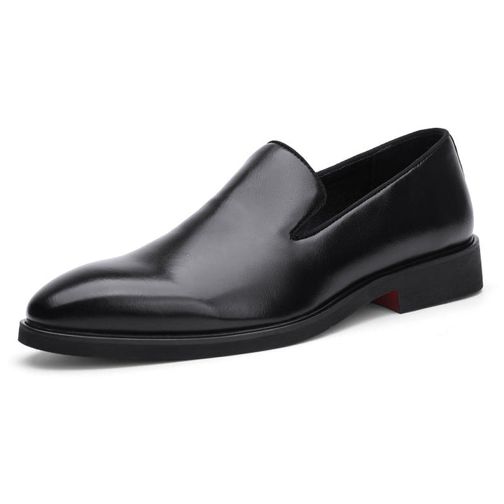 Męskie brązowe mokasyny, formalne loafersy z połyskiem, wygodne buty wizytowe do eleganckich stylizacji.