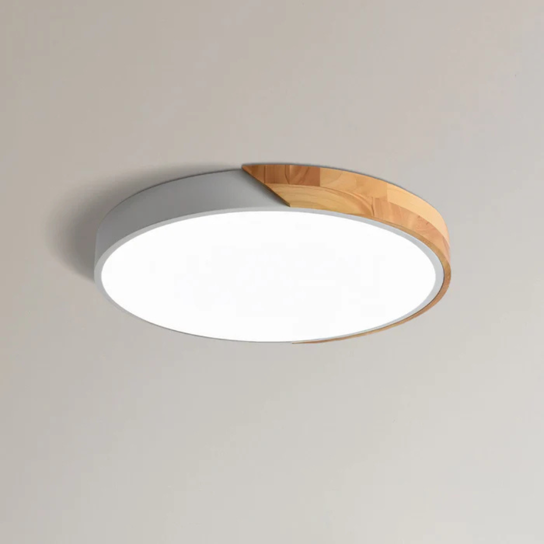 Nowoczesne oświetlenie sufitowe LED, skandynawski design, estetyczna lampa.