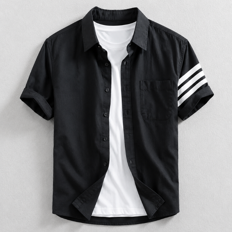 Koszula męska Oxford slim fit z kołnierzykiem. Klasyczny, gładki fason na lato, do biura.