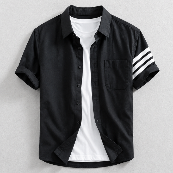 Koszula męska Oxford slim fit z kołnierzykiem. Klasyczny, gładki fason na lato, do biura.
