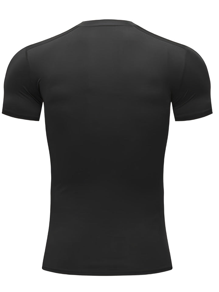 Męska koszulka sportowa, kompresyjna, slim fit. Krótki rękaw do treningu, biegania, na siłownię.