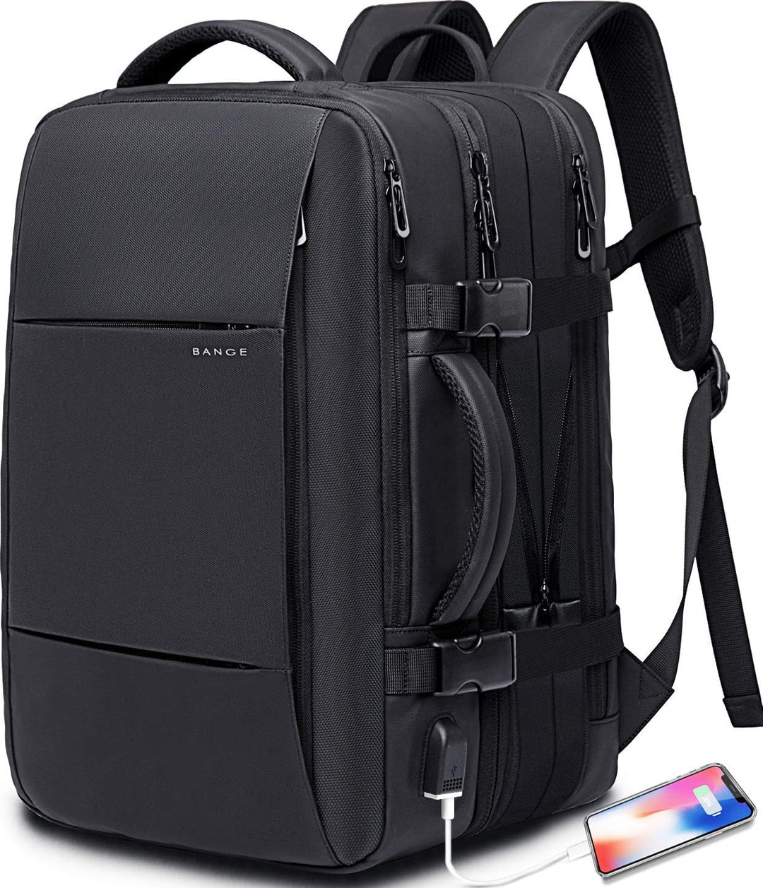 Wodoodporny plecak 26-45L, rozszerzalny, z ergonomicznym systemem noszenia i miejscem na laptopa.