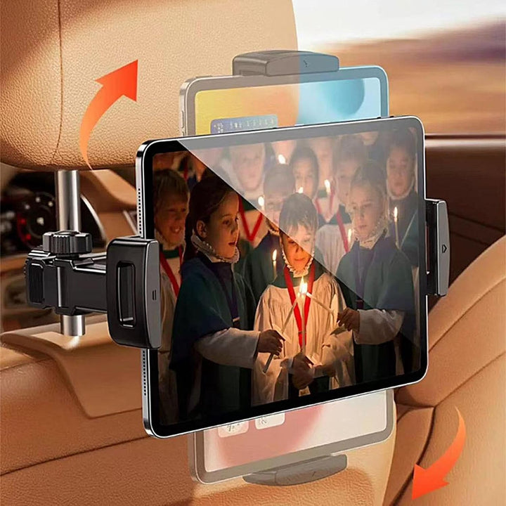 Uchwyt na telefon/tablet montowany do zagłówka samochodu, idealny na tylne siedzenie, z obrotem 360°.