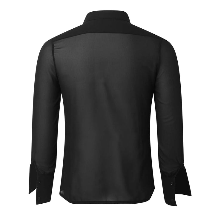 Stylowa czarna koszula męska slim fit z długim rękawem. Perfekcyjna na imprezy i eleganckie wyjścia. Moda męska.