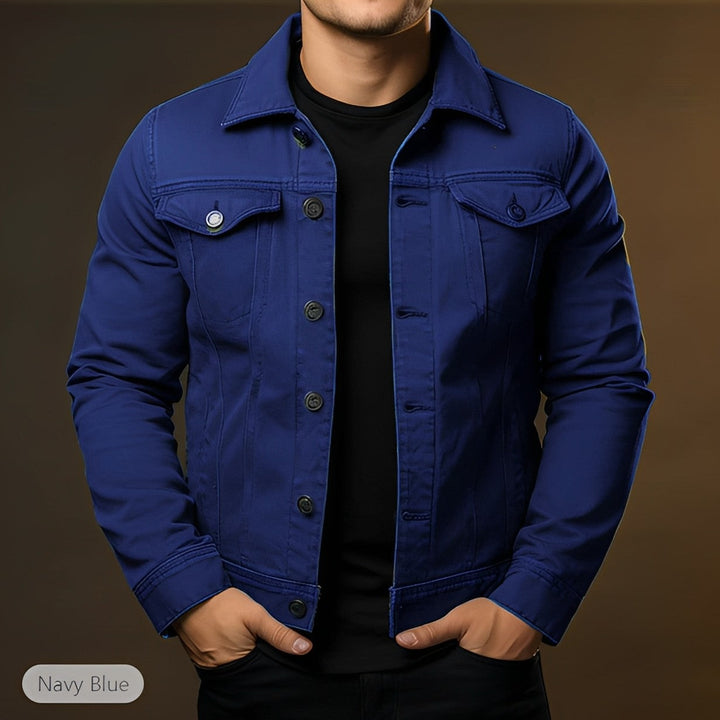 Stylowa męska kurtka jeansowa Leroy z nowoczesnym akcentem. Klasyka denimu na co dzień.
