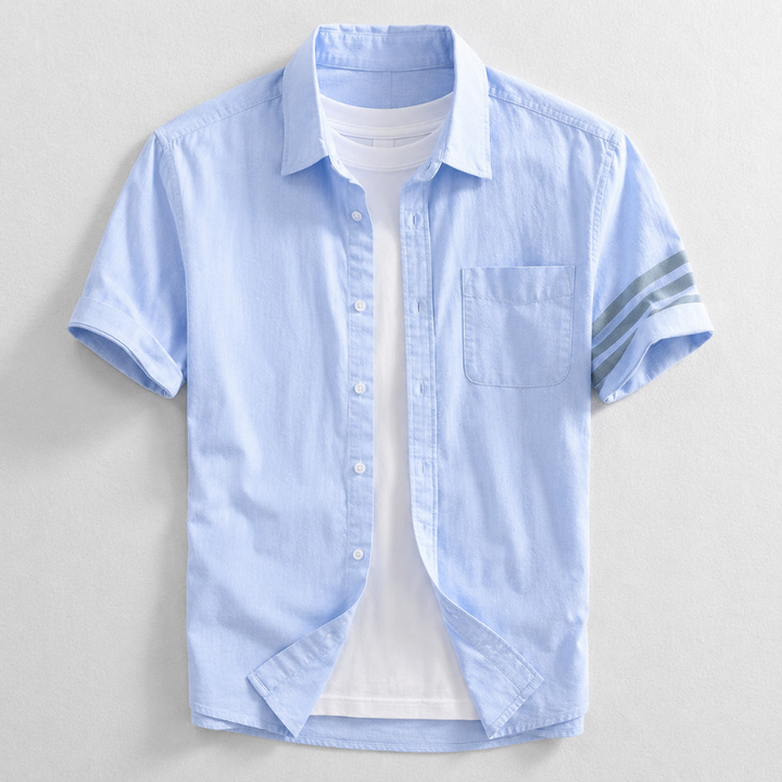 Modna koszula męska Oxford slim fit, idealna do biura. Elegancka casual na co dzień.