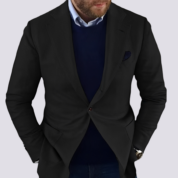 Wygodna marynarka męska, idealna do modnych stylizacji smart casual oraz formalnych na co dzień.