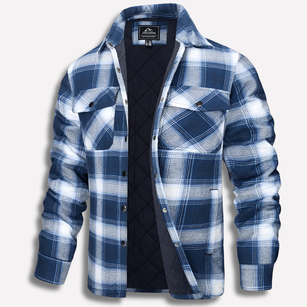 Modna męska koszula flanelowa typu lumberjack w kratę, bawełniana, idealna na co dzień i wiosenne spacery.