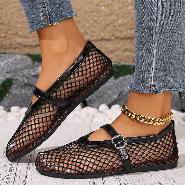 Damskie buty Mary Jane z oddychającej siateczki, lekkie i wygodne, idealne na wiosnę i lato.