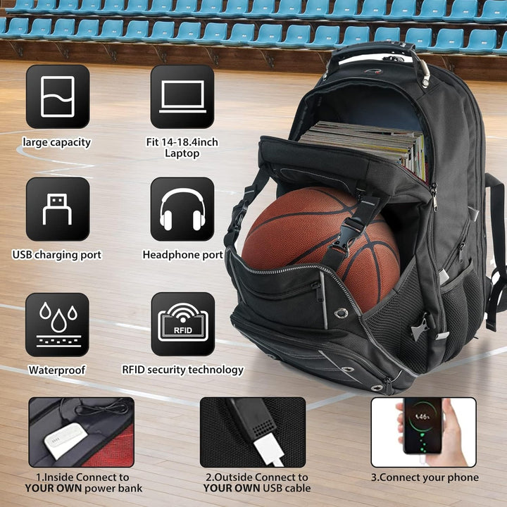 Antykradzieżowy plecak biznesowy z RFID i USB, dedykowany na laptopa. Idealny dla mężczyzn, 55L.