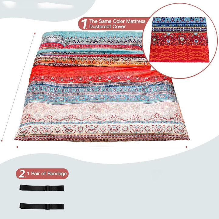 Przenośny materac futon Arivon, składany, pianka pamięciowa, lekki i praktyczny.