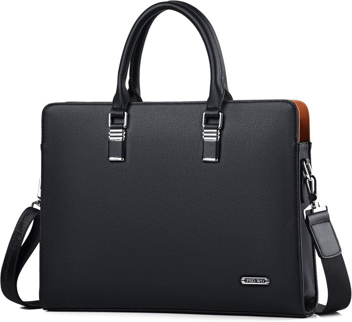 Uniwersalna skórzana teczka biznesowa, elegancka, na laptop i dokumenty, do pracy.