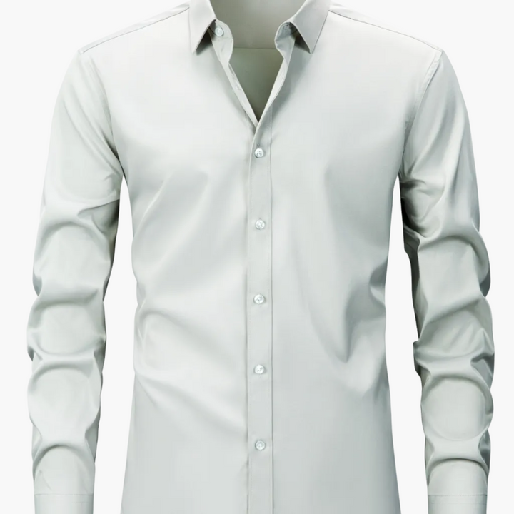 Granatowa koszula slim fit z długim rękawem, idealna na smart casual biurowy.