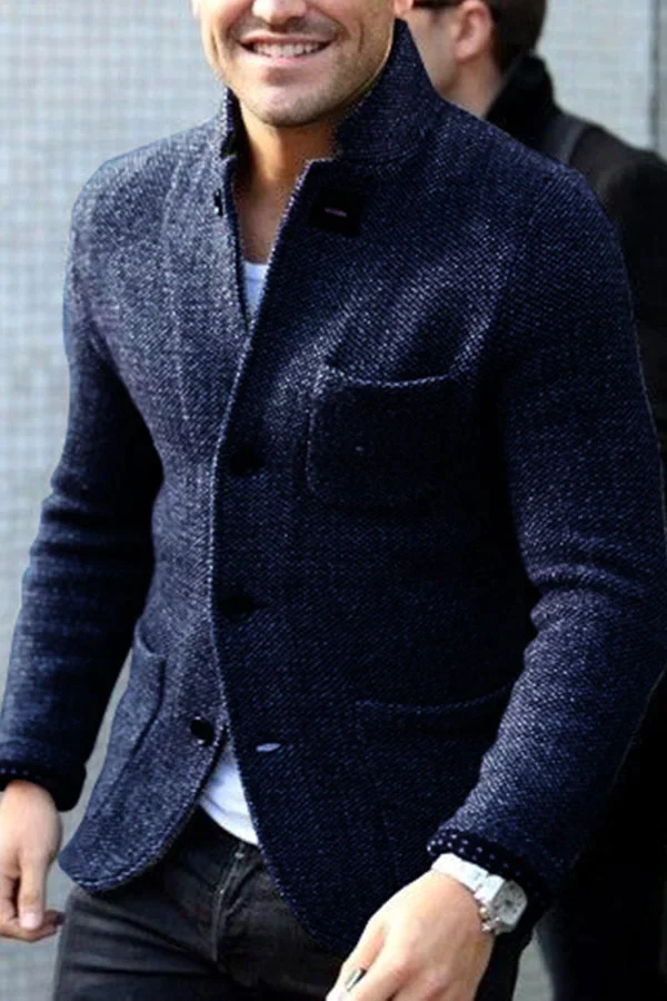 Stylowy męski sweter rozpinany na wiosnę, idealny do eleganckich i casualowych outfitów, w klasycznym stylu.