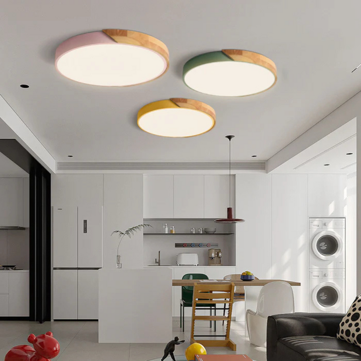 Elegancka lampa sufitowa LED skandynawska, minimalistyczny design, D23 cm.