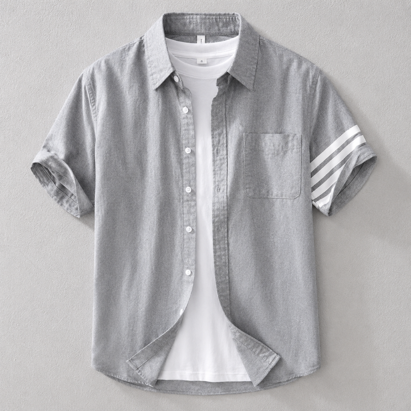Gładka koszula męska Oxford slim fit, przewiewna i wygodna. Klasyczny styl, idealny na lato.
