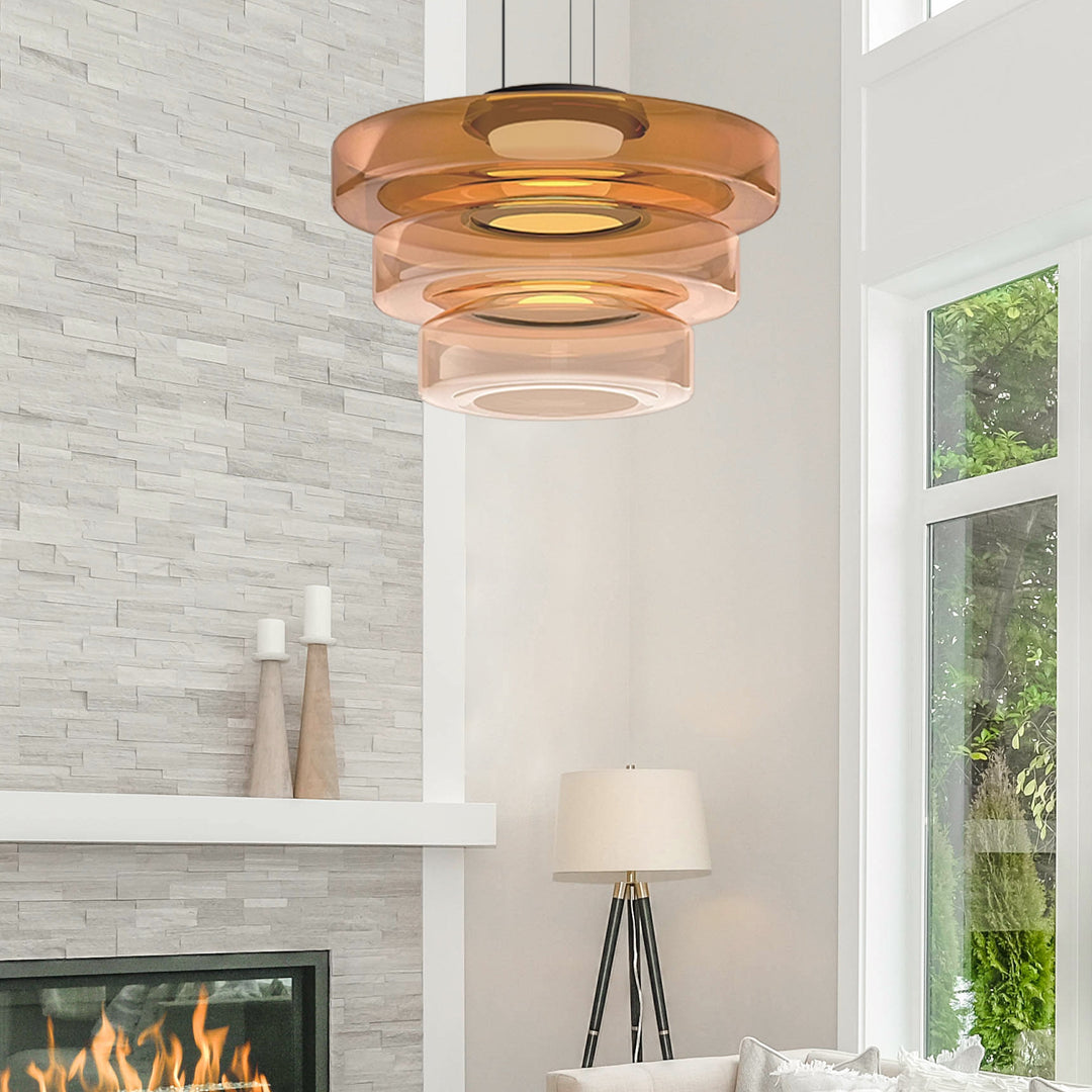 Szara lampa wisząca szklana Bauhaus, oświetlenie do nowoczesnych wnętrz.