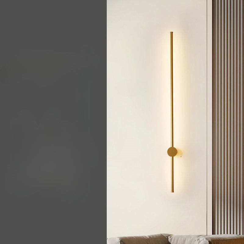 Czarny minimalistyczny kinkiet LED, oświetlenie dekoracyjne wnętrz.