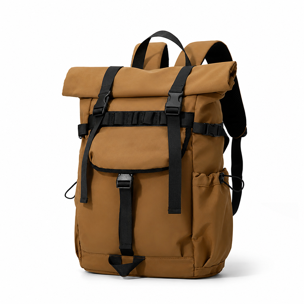 Ergonomiczny plecak rolltop uniseks z wygodnymi szelkami, wodoodporny, doskonały na laptopa do miasta.
