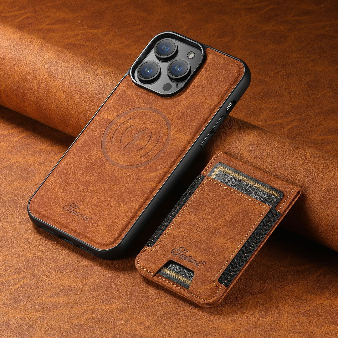 Wielofunkcyjne akcesorium iPhone: skórzane etui, portfel, podstawka. Kompletna ochrona i wygoda użytkowania.