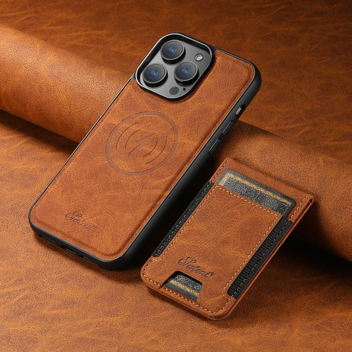 Wielofunkcyjne akcesorium iPhone: skórzane etui, portfel, podstawka. Kompletna ochrona i wygoda użytkowania.