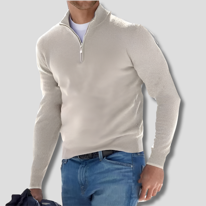 Modny męski sweter bawełniany z zamkiem, gwarantujący komfort noszenia. Idealny do casualowych zestawów.