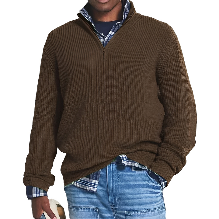 Elegancki męski sweter Charlton z suwakiem. Idealny jako modny casualowy dodatek do męskiej garderoby.