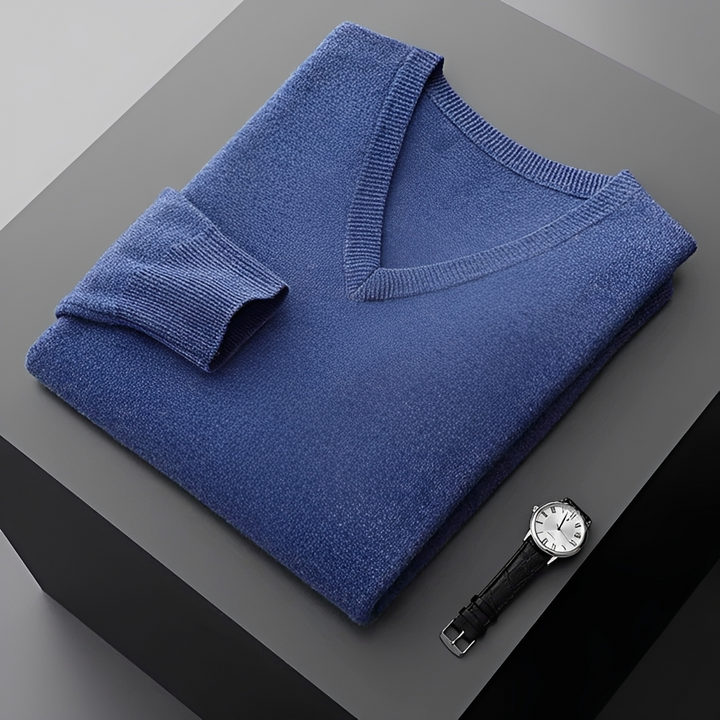 Casualowy sweter męski v-neck, idealny do codziennych stylizacji na jesień.
