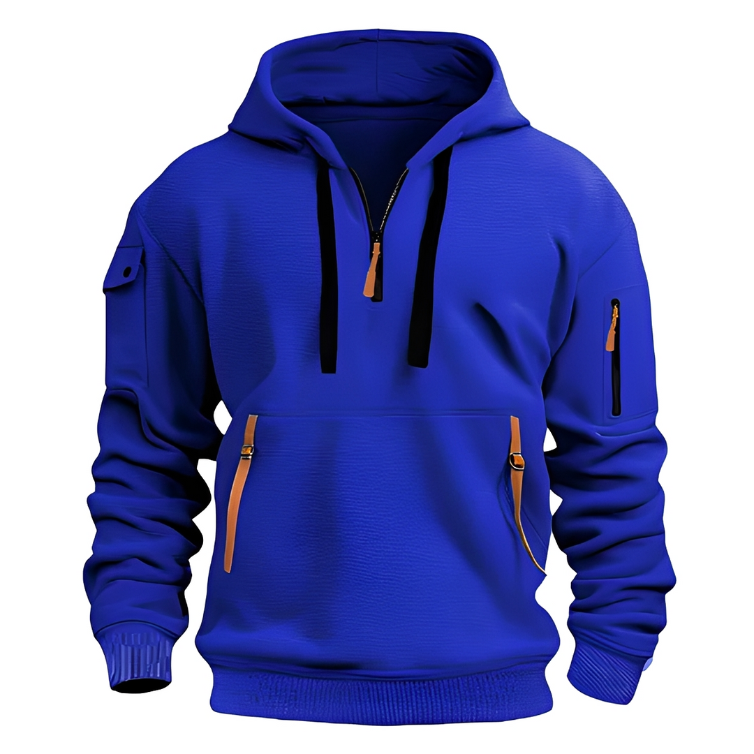 Komfortowa męska bluza z kapturem, idealna na chłodne dni. Modny krój streetwear, swobodna odzież męska.
