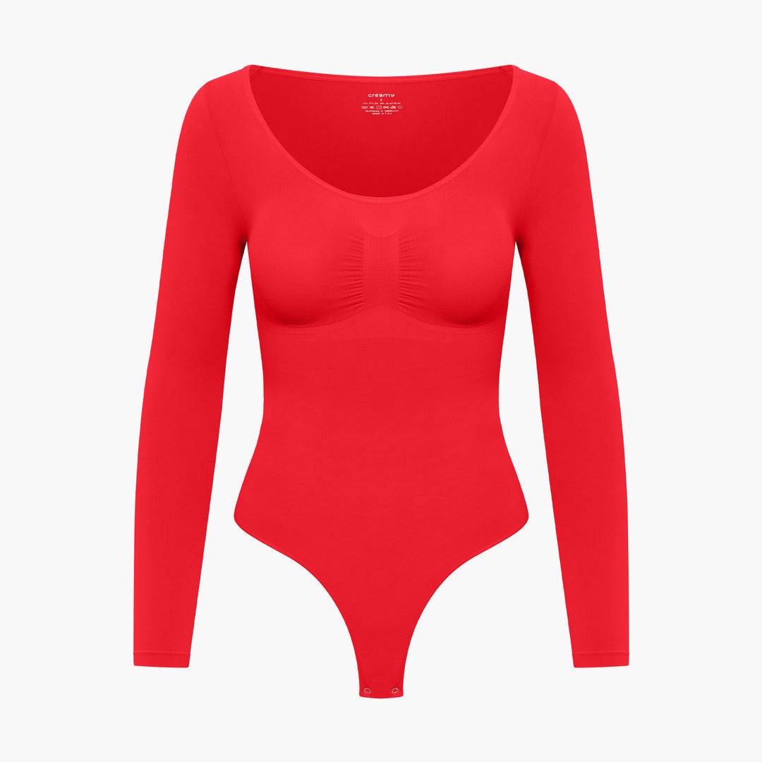 Uniwersalne damskie body modelujące, gładkie, bezszwowe, z długim rękawem. Komfort i styl na jesień.