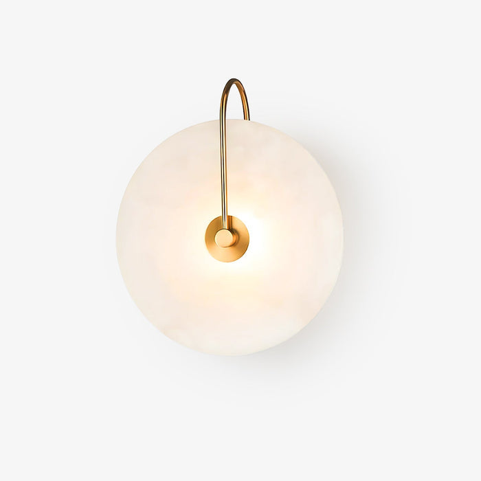 Elegancka lampa ścienna LED z alabastru, idealna dekoracja do nowoczesnych wnętrz.